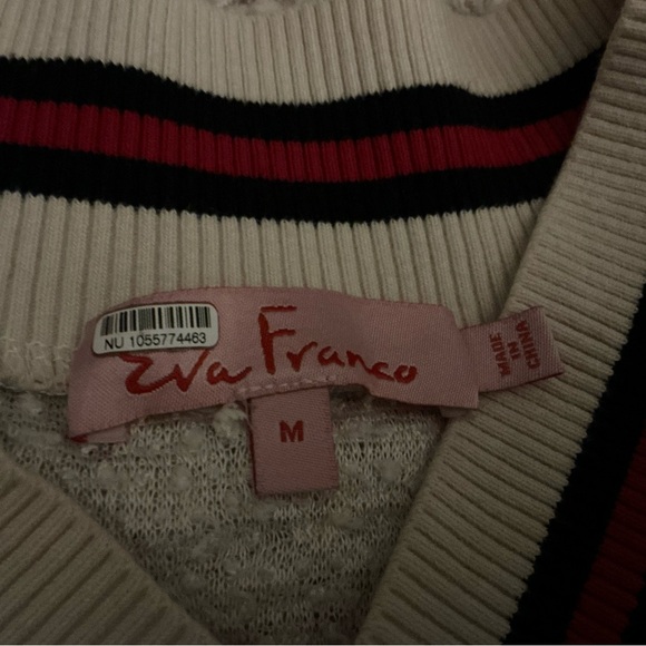 Cream Textured V-Neck Sweater Jacket with Contrast Trim - Picture 4 of 4